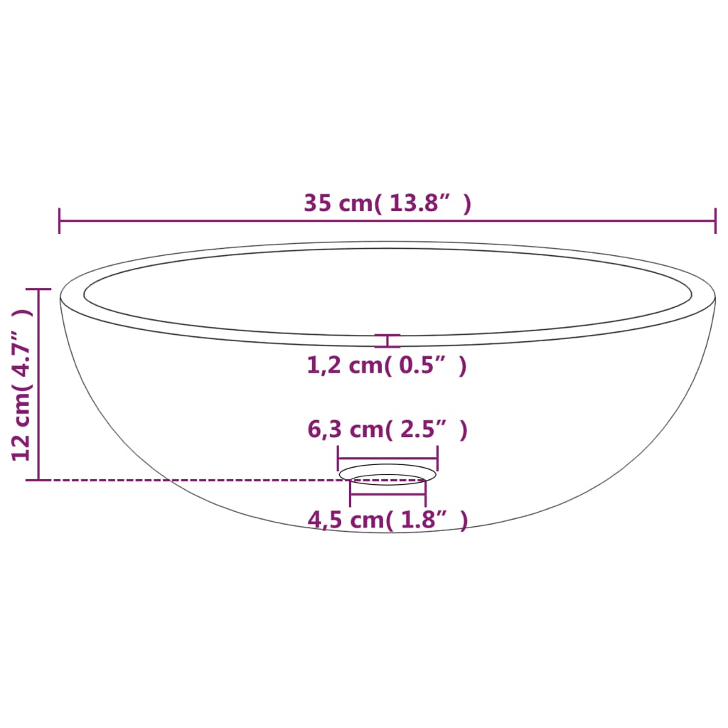 Pesuallas Karkaistu Lasi 35X12 Cm Valkoinen