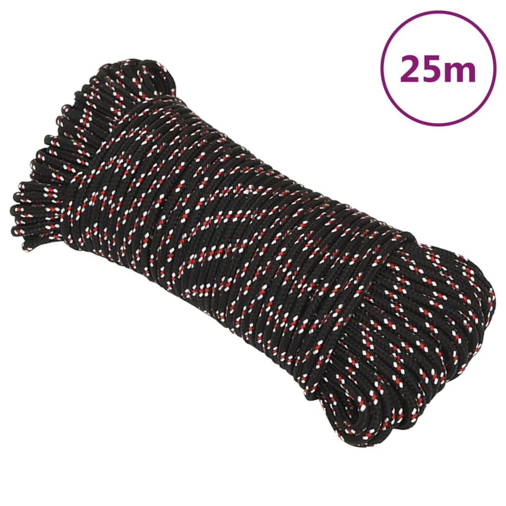 Veneköysi Musta 5 Mm 25 M Polypropeeni