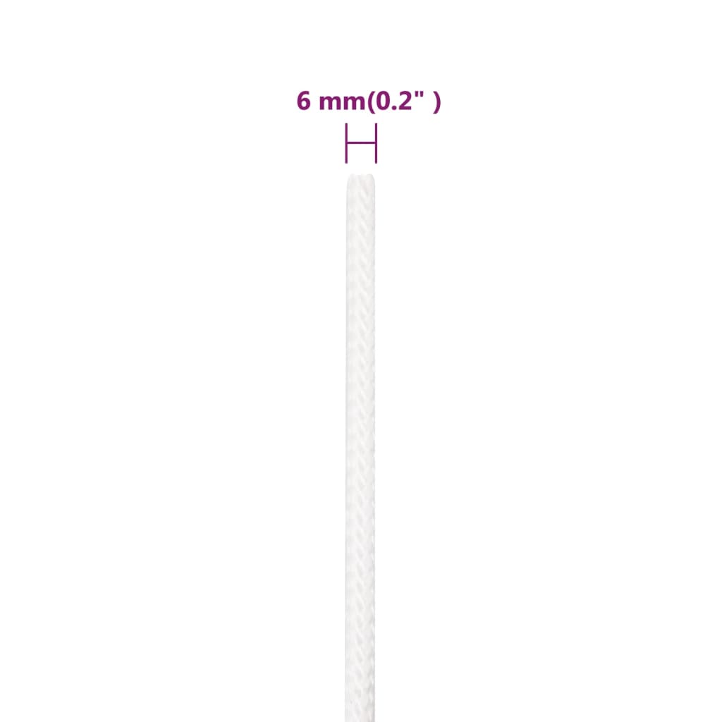 Veneköysi Täysvalkoinen 6 Mm 50 M Polypropeeni