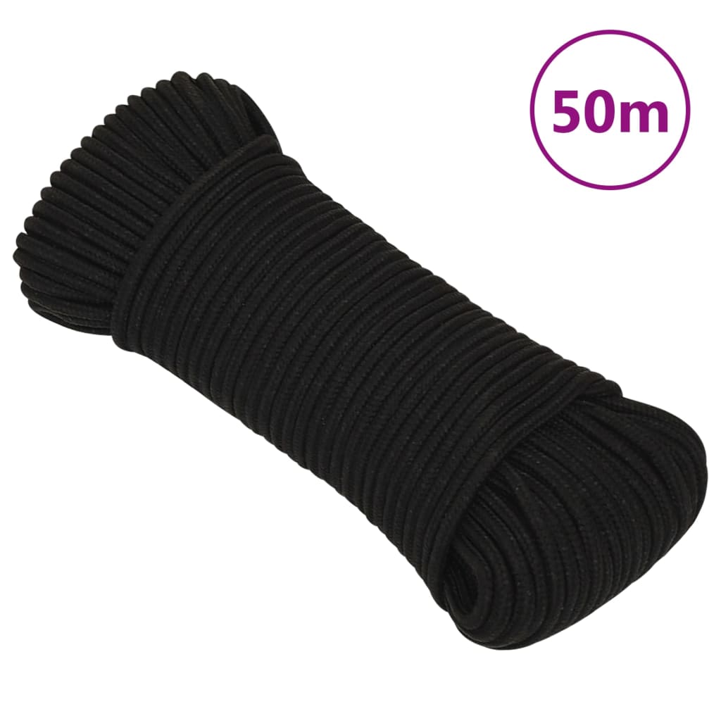 Työköysi Musta 3 Mm 50 M Polyesteri