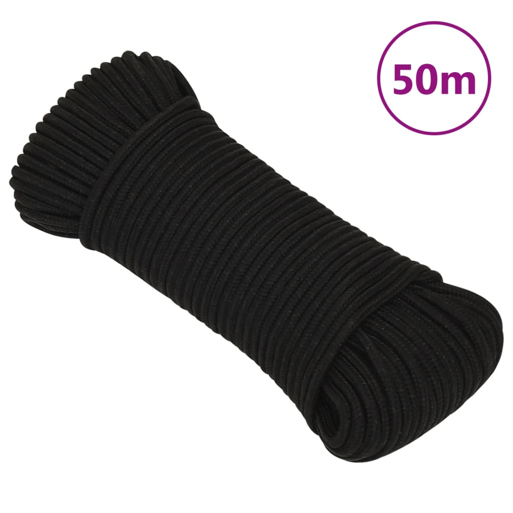 Työköysi Musta 4 Mm 50 M Polyesteri