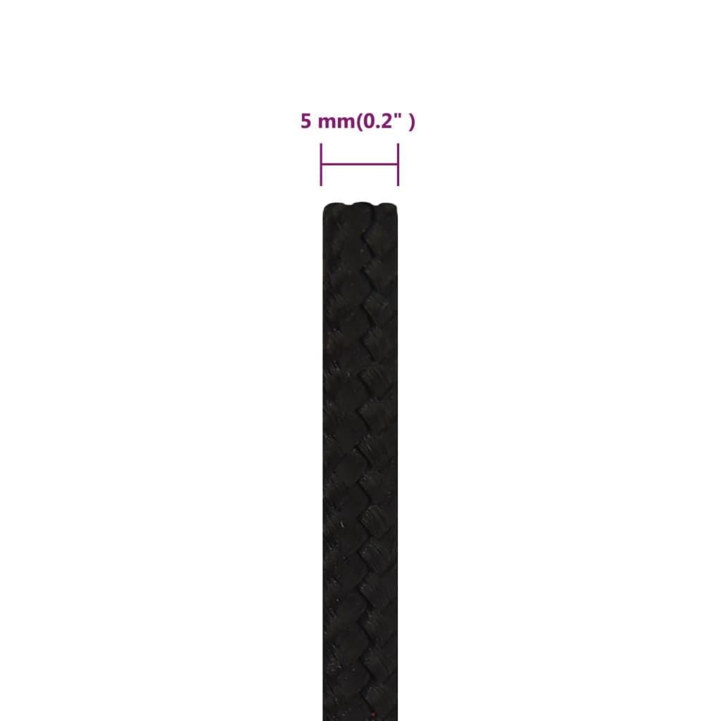 Työköysi Musta 5 Mm 50 M Polyesteri