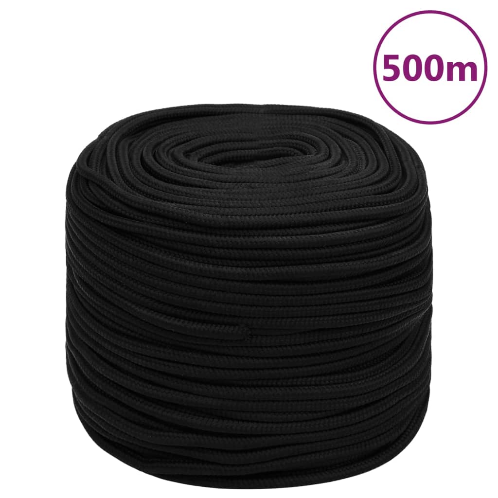 Työköysi Musta 6 Mm 500 M Polyesteri
