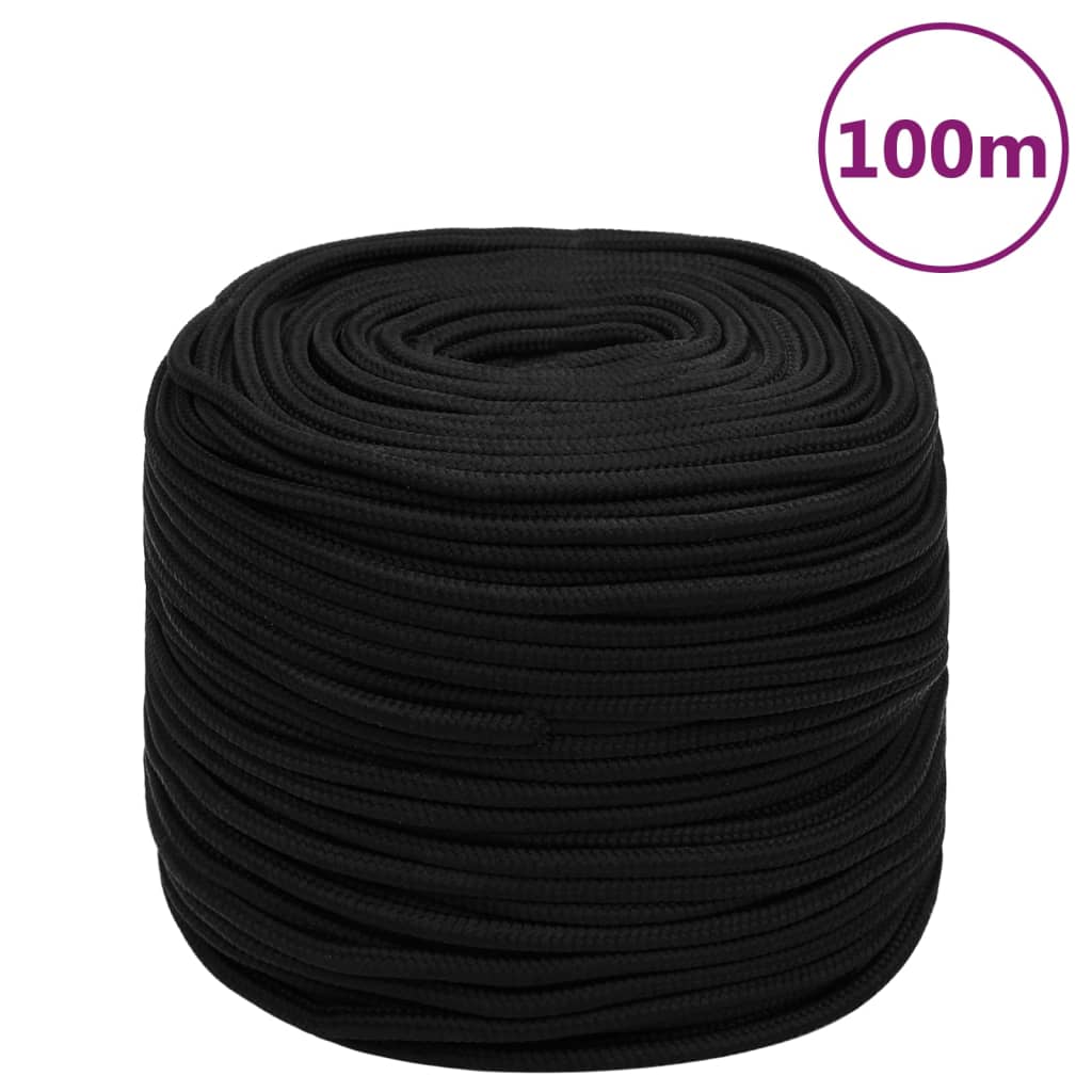 Työköysi Musta 8 Mm 100 M Polyesteri