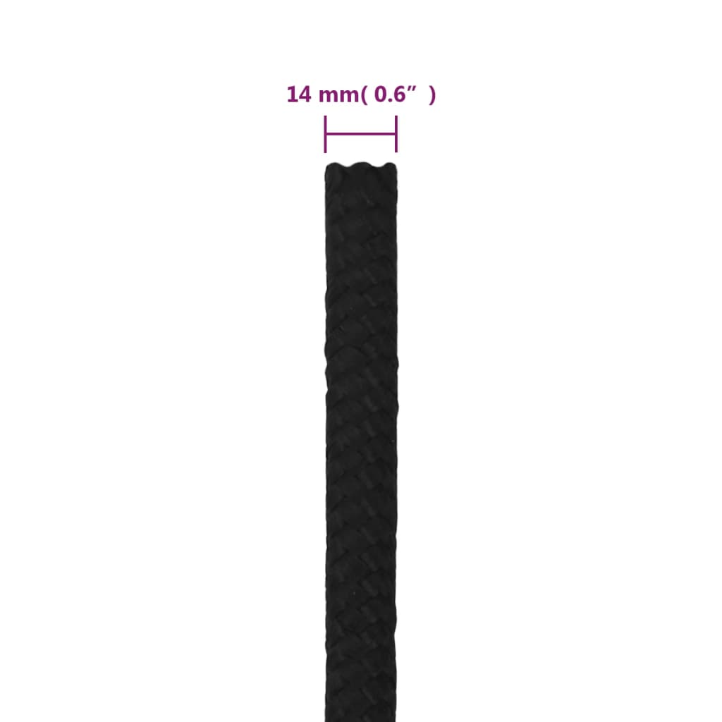 Työköysi Musta 14 Mm 250 M Polyesteri