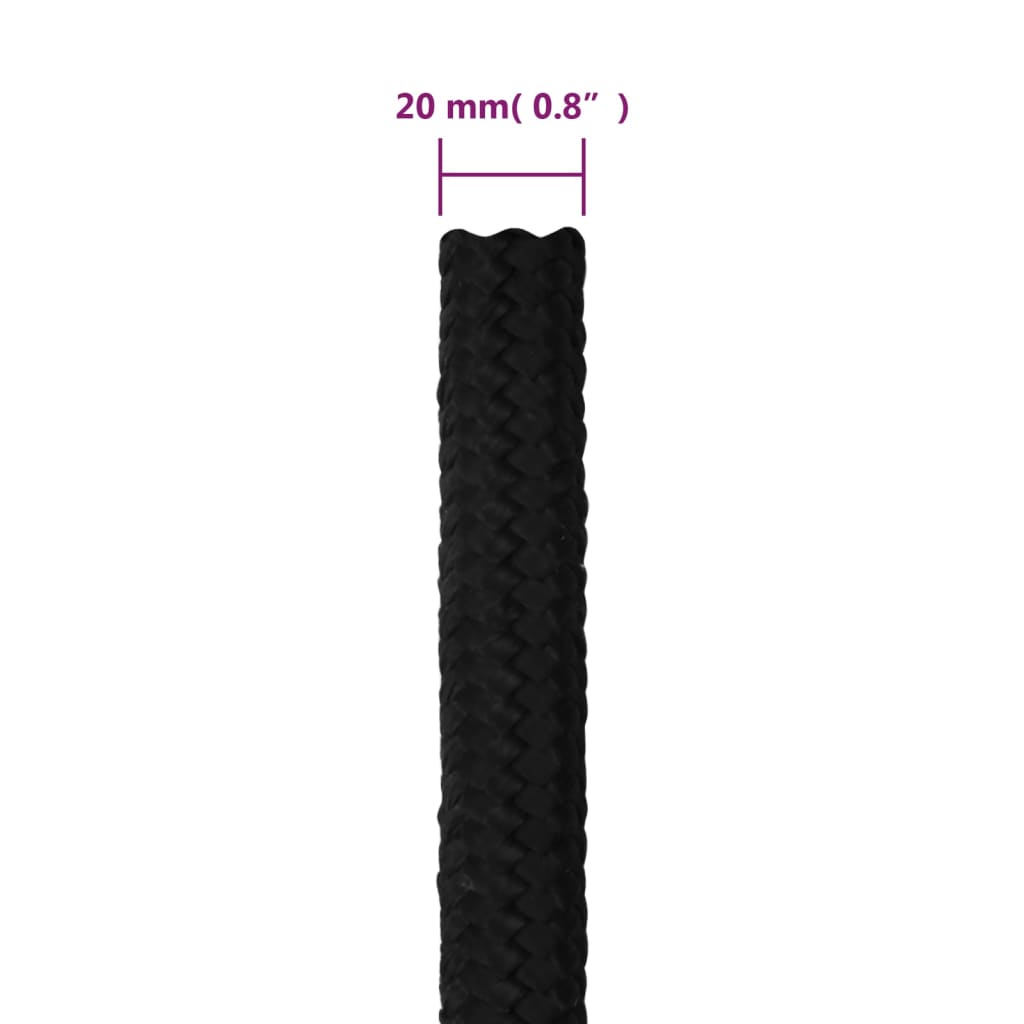 Työköysi Musta 20 Mm 100 M Polyesteri