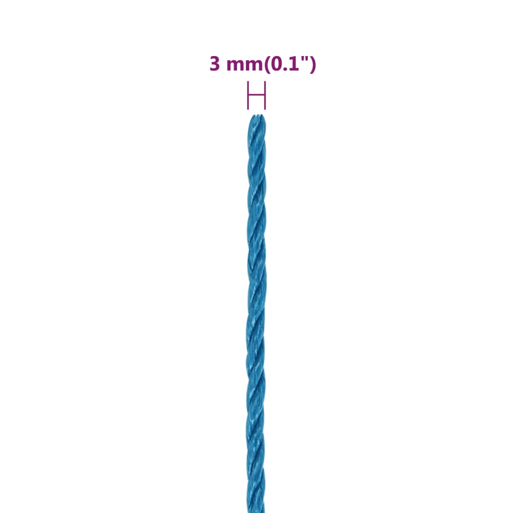 Työköysi Sininen 3 Mm 25 M Polypropeeni