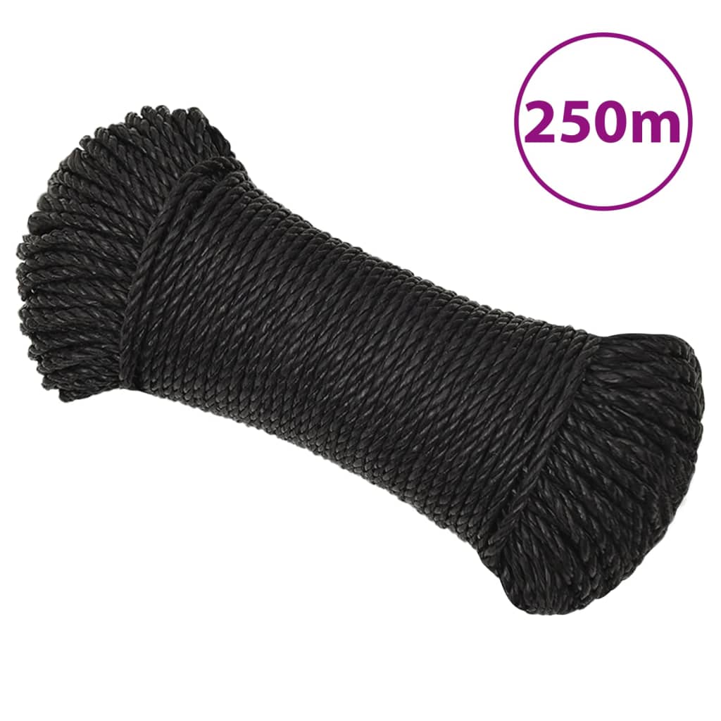 Työköysi Musta 6 Mm 250 Mm Polypropeeni