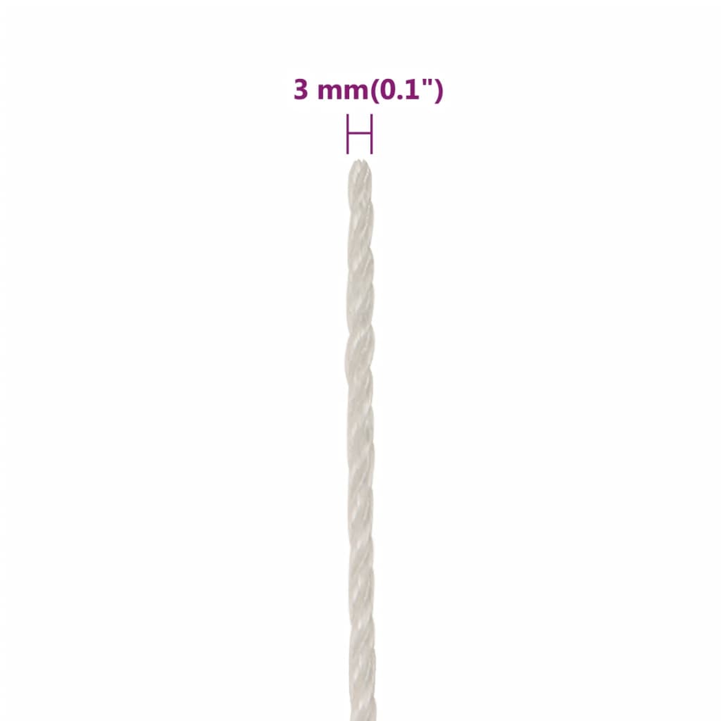 Työköysi Valkoinen 3 Mm 50 M Polypropeeni