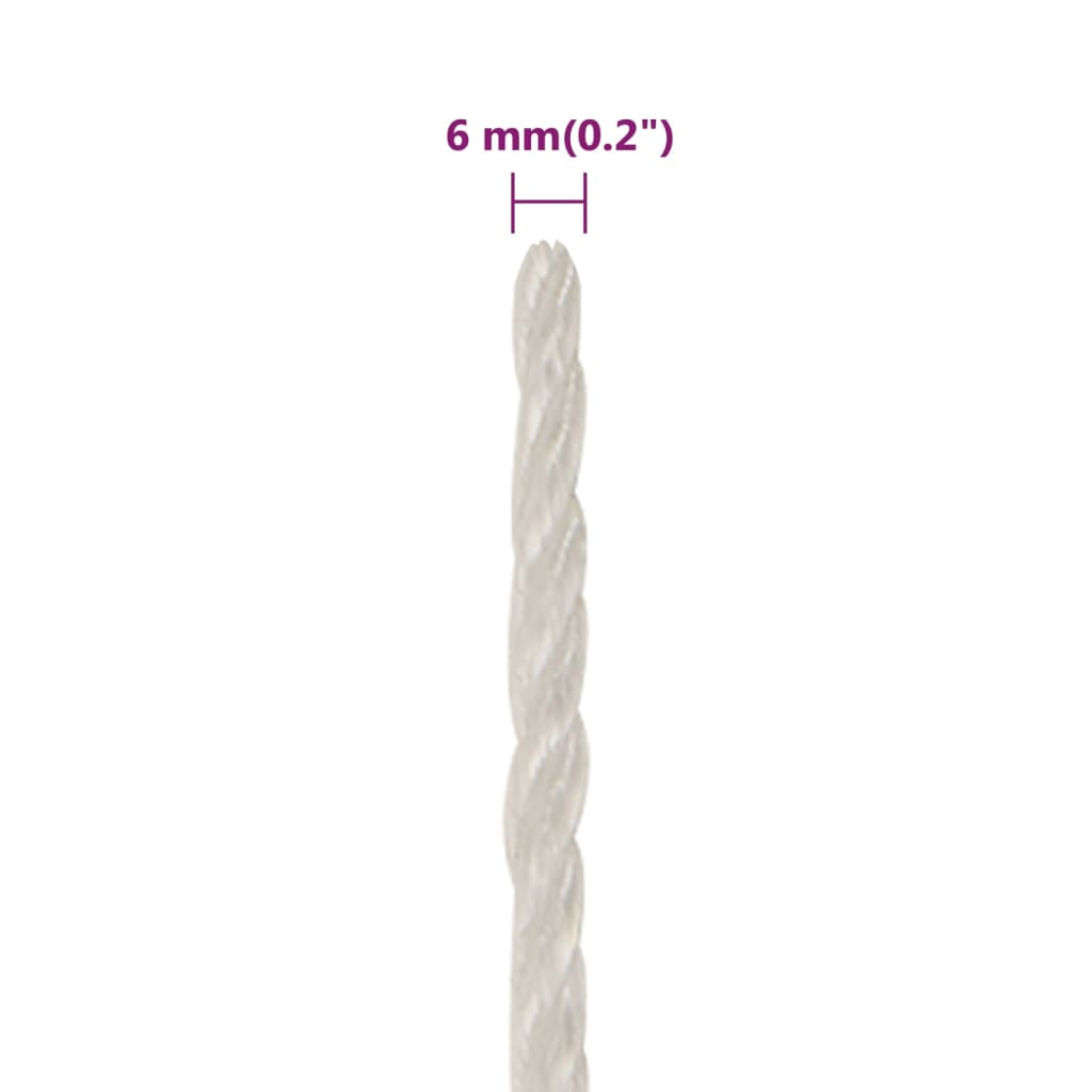 Työköysi Valkoinen 6 Mm 25 M Polypropeeni