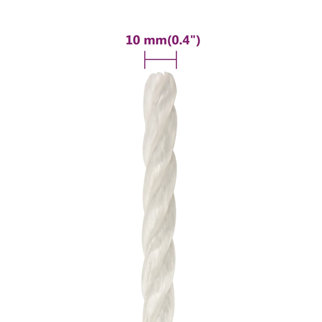 Työköysi Valkoinen 10 Mm 25 M Polypropeeni