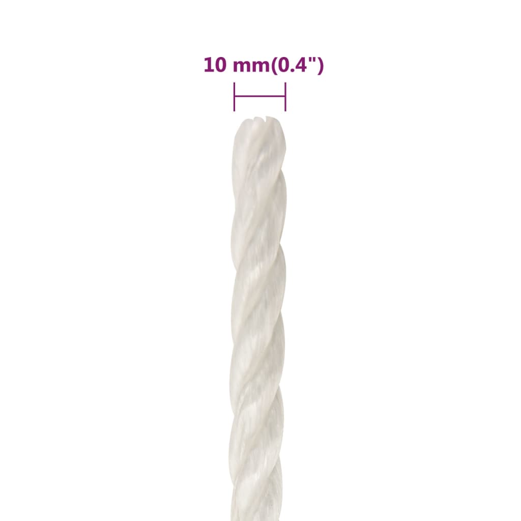 Työköysi Valkoinen 10 Mm 100 M Polypropeeni