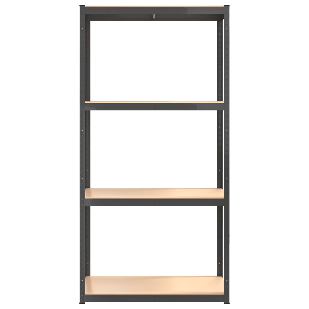 4-Tasoinen Varastohylly Antrasiitti Teräs Ja Tekninen Puu