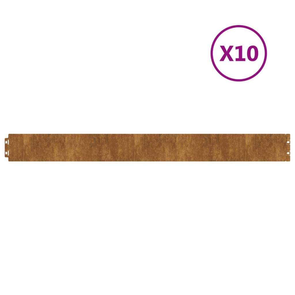Nurmikonreunukset 10 Kpl 10X103 Cm Joustava Corten-Teräs