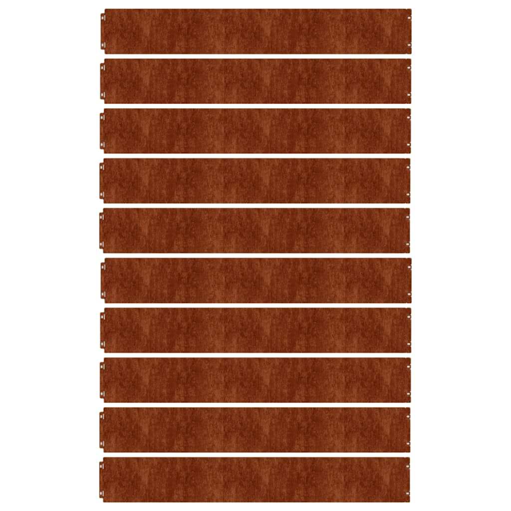 Nurmikonreunukset 10 Kpl 15X103 Cm Joustava Corten-Teräs