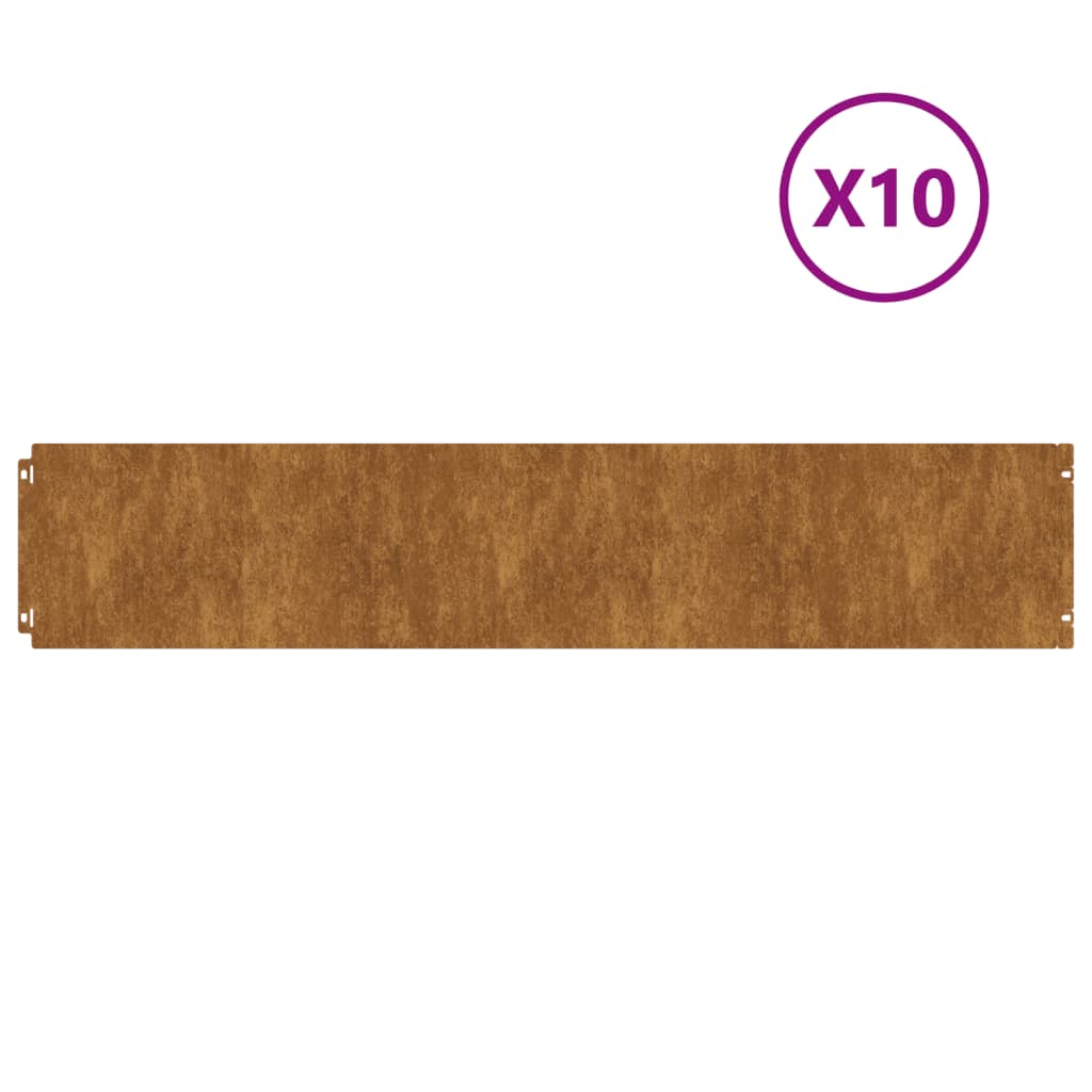 Nurmikonreunukset 10 Kpl 20X103 Cm Joustava Corten-Teräs