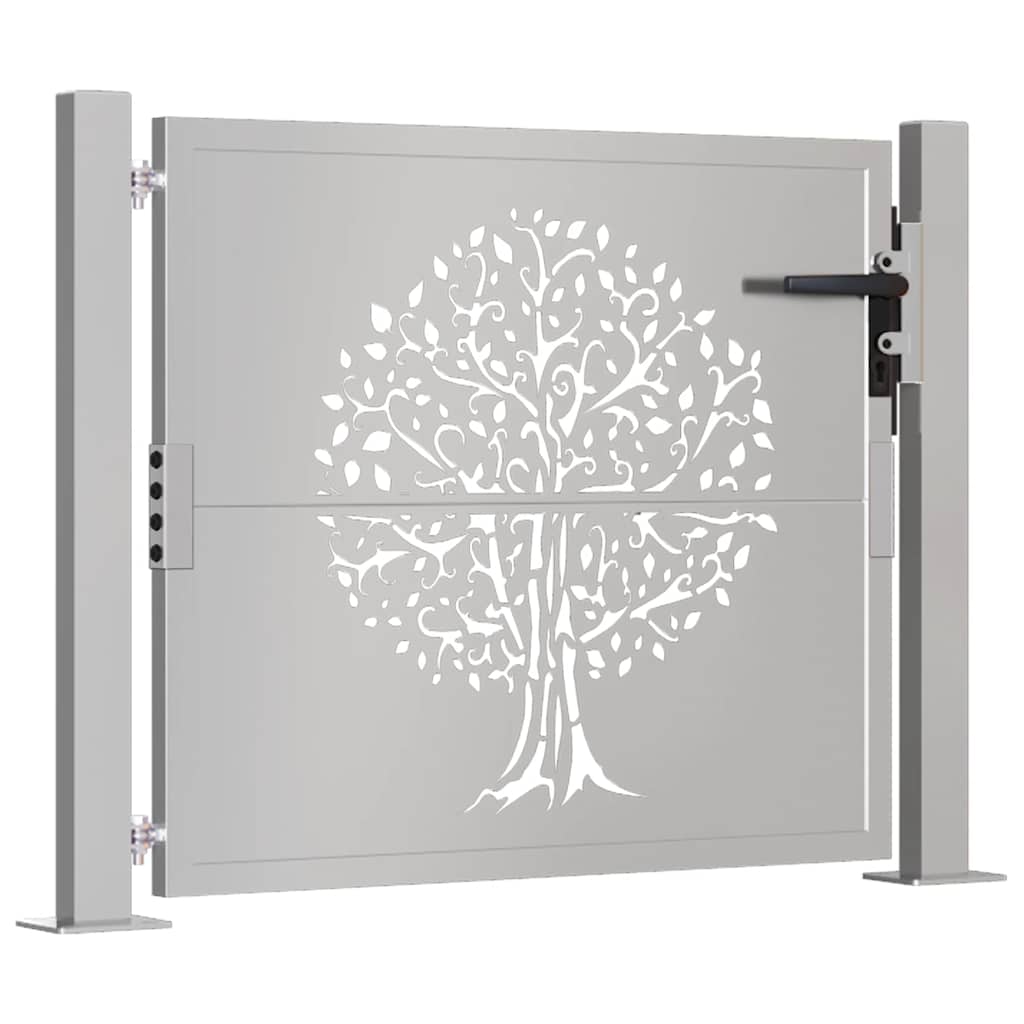 Puutarhaportti 100X75 Cm Corten-Teräs, Puukuvio