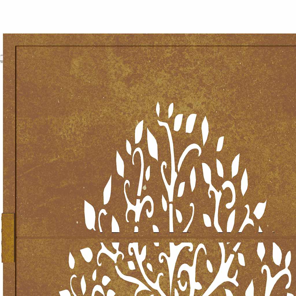 Puutarhaportti 100X125 Cm Corten-Teräs, Puukuvio
