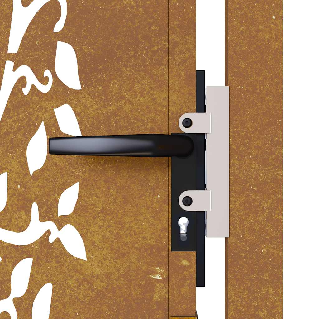 Puutarhaportti 100X125 Cm Corten-Teräs, Puukuvio
