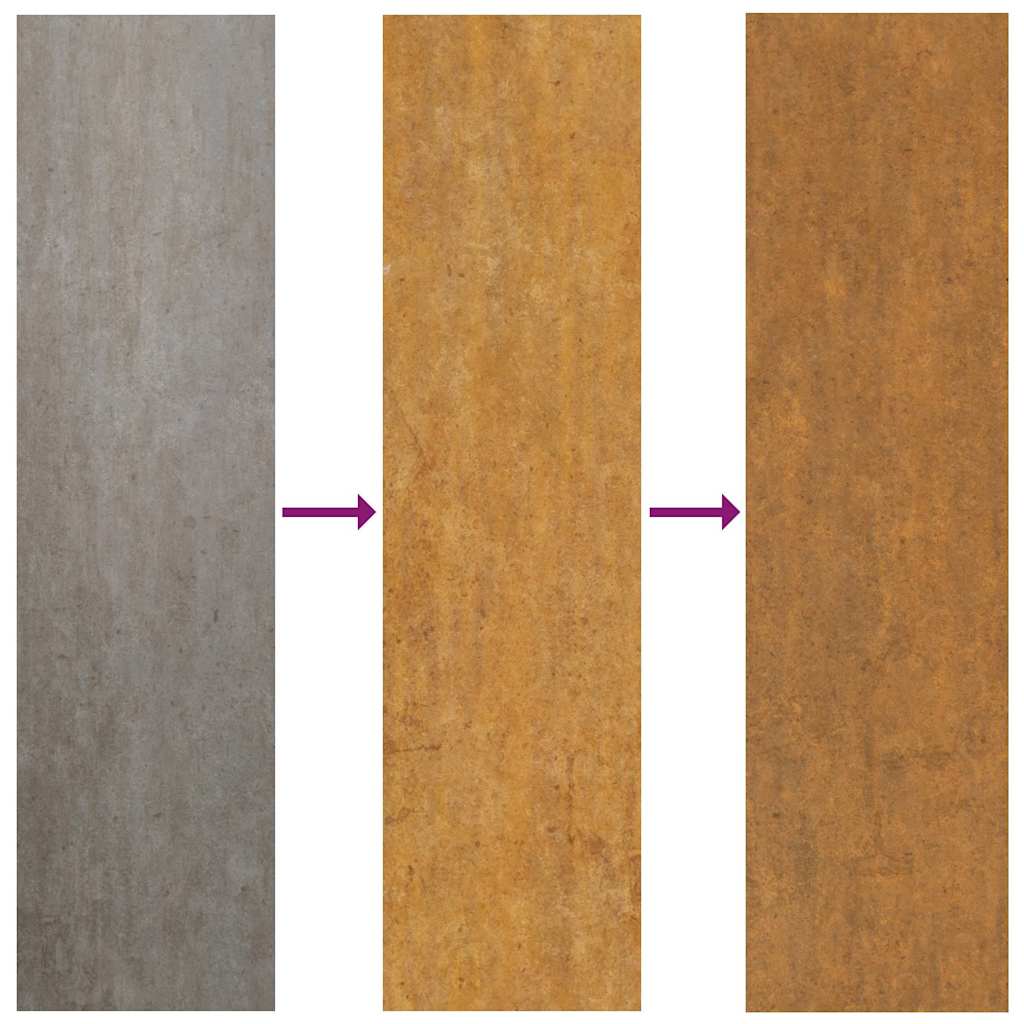 Puutarhaportti 100X150 Cm Corten-Teräs Ruohokuvio