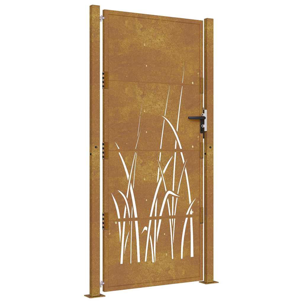 Puutarhan Portti 100X175 Cm Corten-Teräs Ruohokuvio
