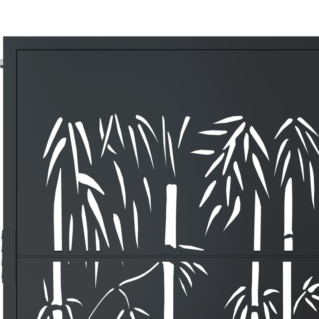 Puutarhan Portti Antrasiitti 100X75 Cm Teräs Bambukuvio