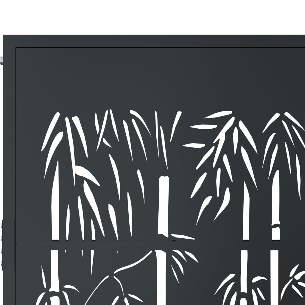 Puutarhan Portti Antrasiitti 100X100 Cm Teräs Bambukuvio