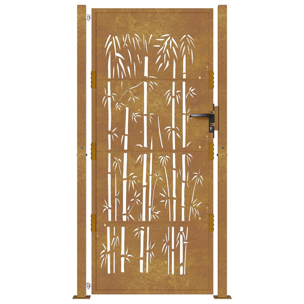 Puutarhaportti 100X200 Cm Corten-Teräs Bambukuvio