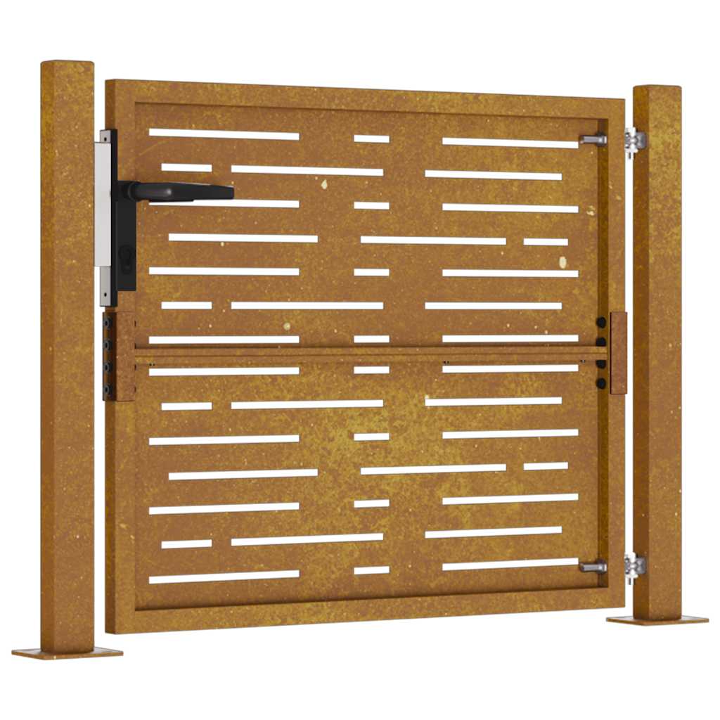 Puutarhaportti 100X75 Cm Corten-Teräs Neliönmuotoinen