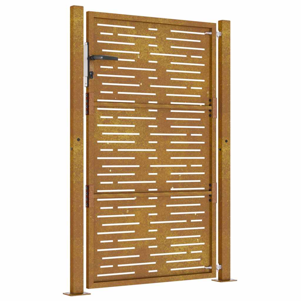 Puutarhaportti 100X125 Cm Corten-Teräs Neliönmuotoinen