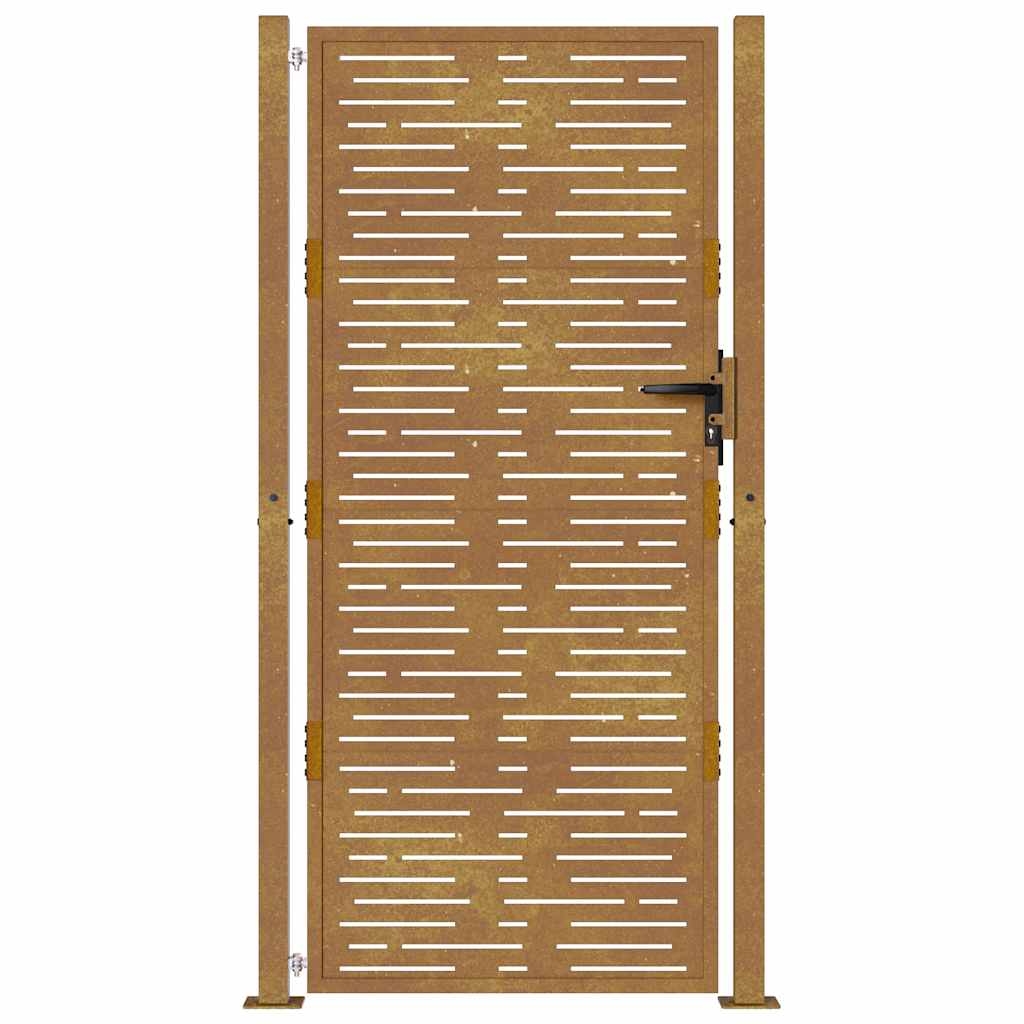 Puutarhaportti 100X200 Cm Corten-Teräs Neliönmuotoinen