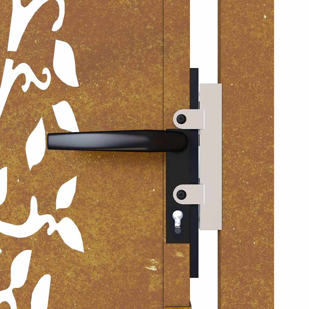Puutarhaportti 100X150 Cm Corten-Teräs, Puukuvio