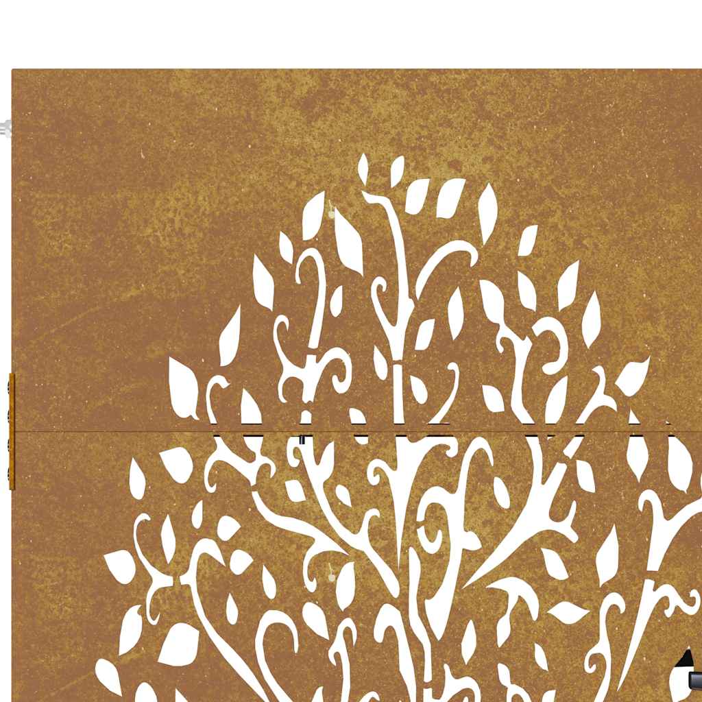 Puutarhaportti 100X200 Cm Corten-Teräs, Puukuvio
