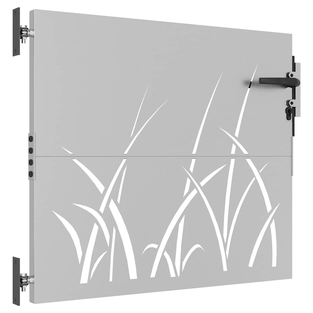 Puutarhaportti 85X75 Cm Corten-Teräs Ruohokuvio