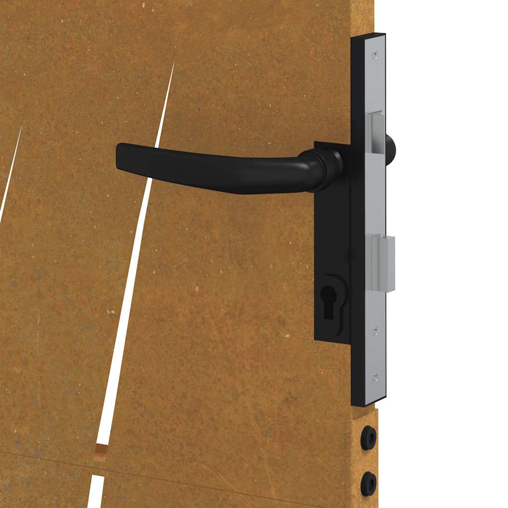 Puutarhaportti 85X125 Cm Corten-Teräs Ruohokuvio