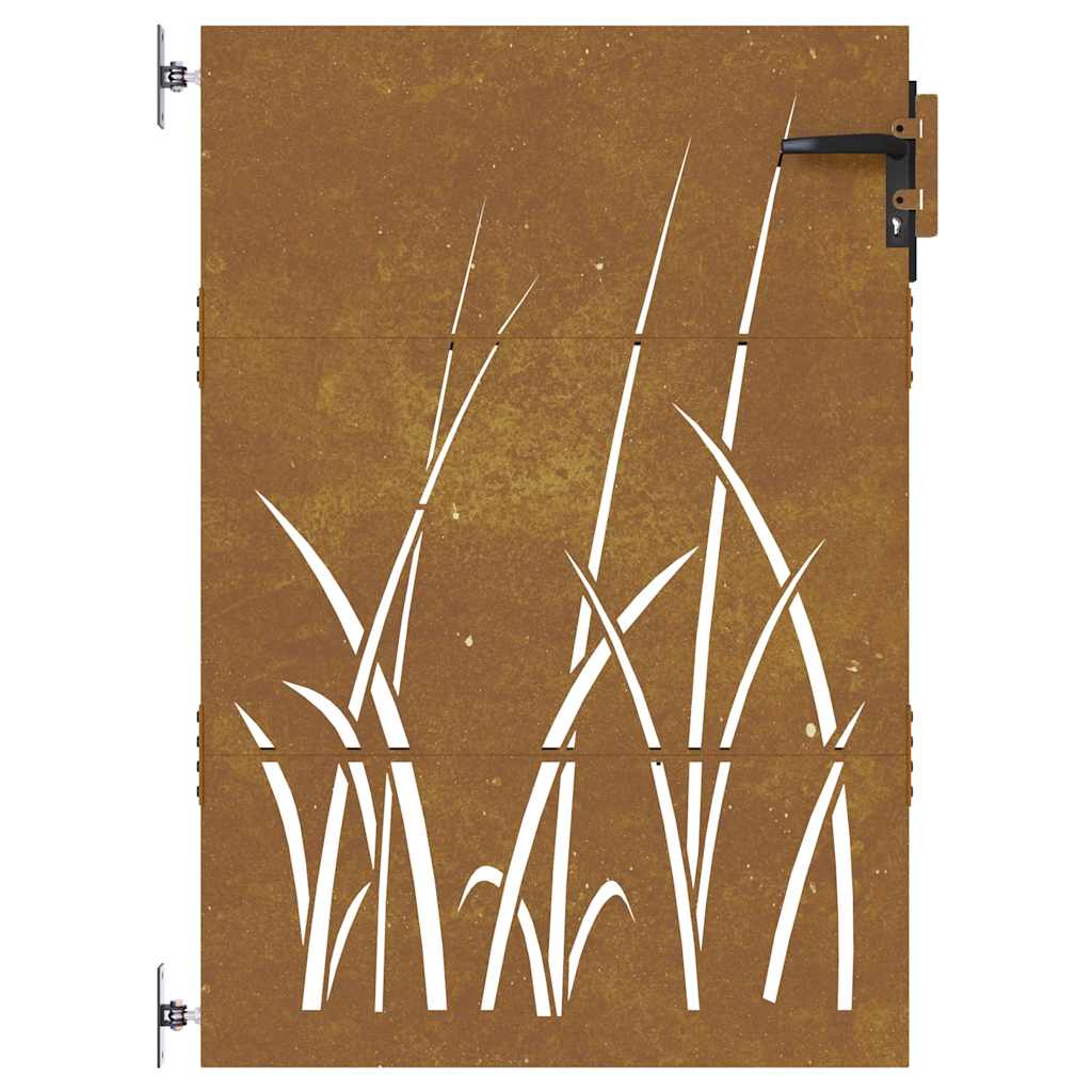 Puutarhaportti 85X150 Cm Corten-Teräs Ruohokuvio