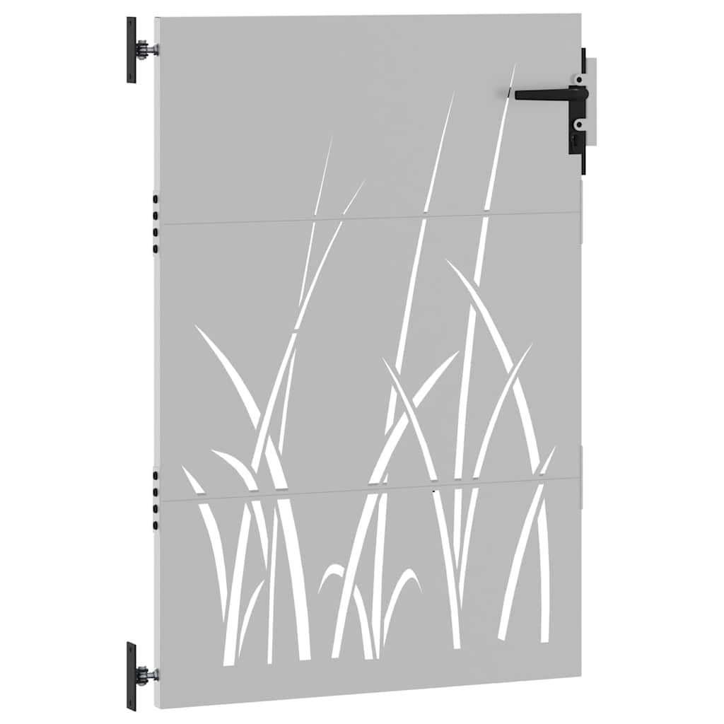 Puutarhaportti 85X150 Cm Corten-Teräs Ruohokuvio