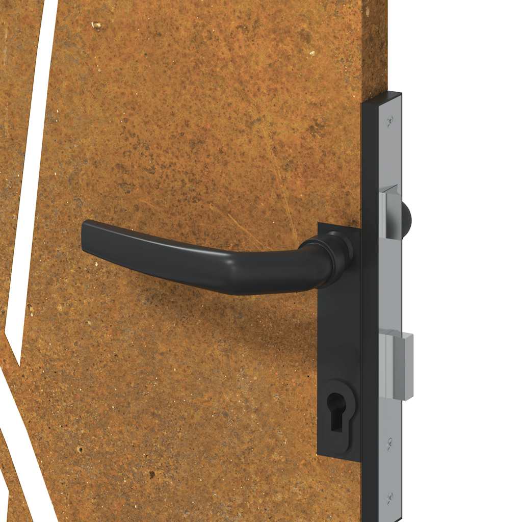 Puutarhaportti 85X200 Cm Corten-Teräs Ruohokuvio