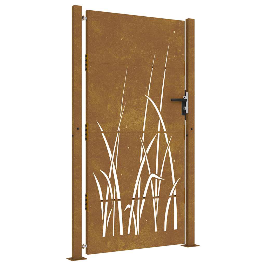Puutarhan Portti 100X175 Cm Corten-Teräs Ruohokuvio