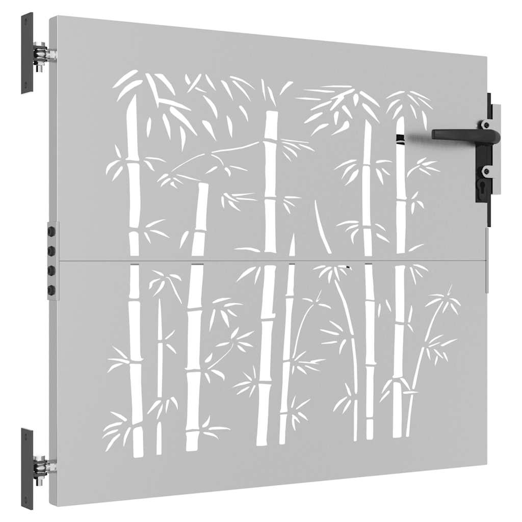 Puutarhaportti 85X75 Cm Corten-Teräs Bambukuvio