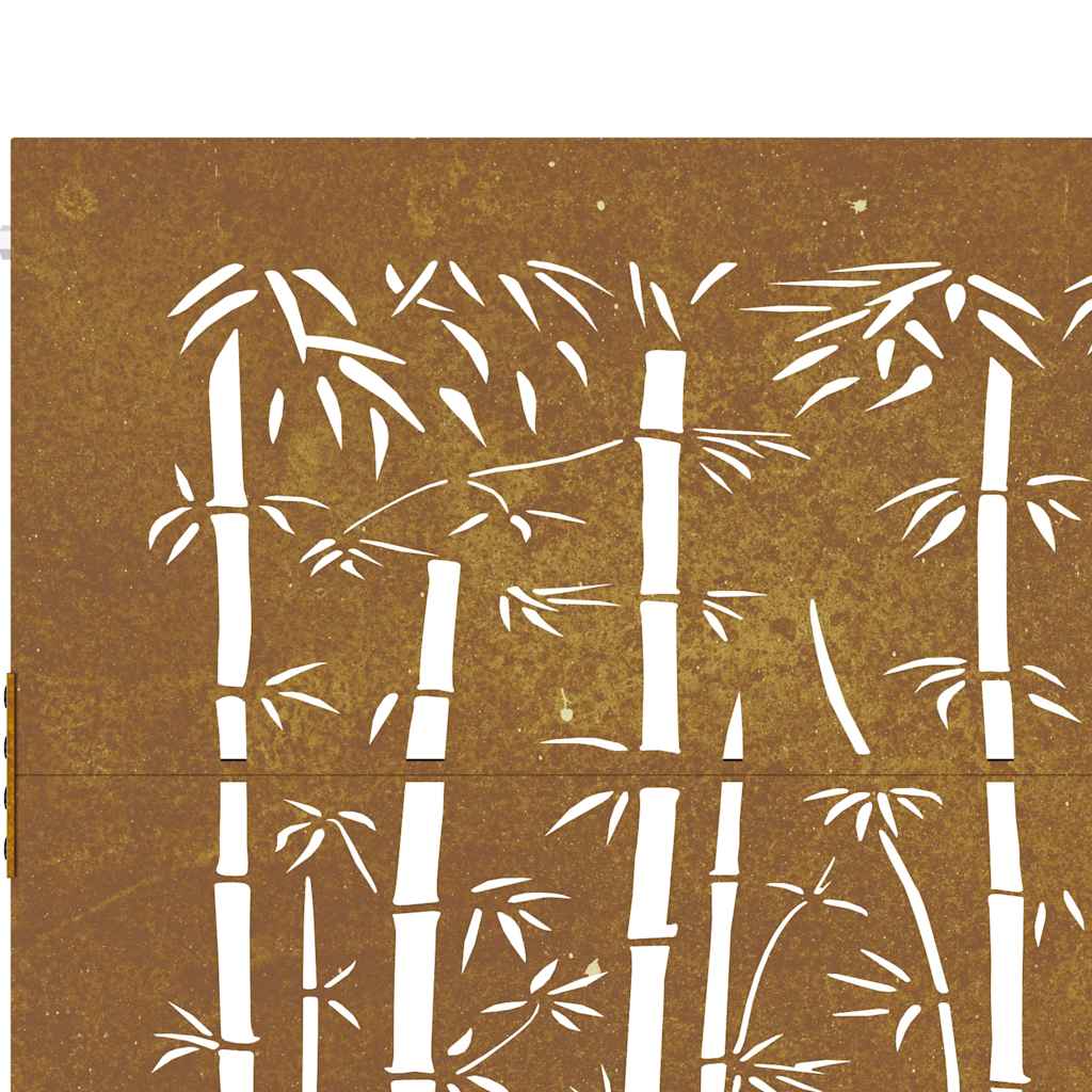 Puutarhaportti 85X75 Cm Corten-Teräs Bambukuvio