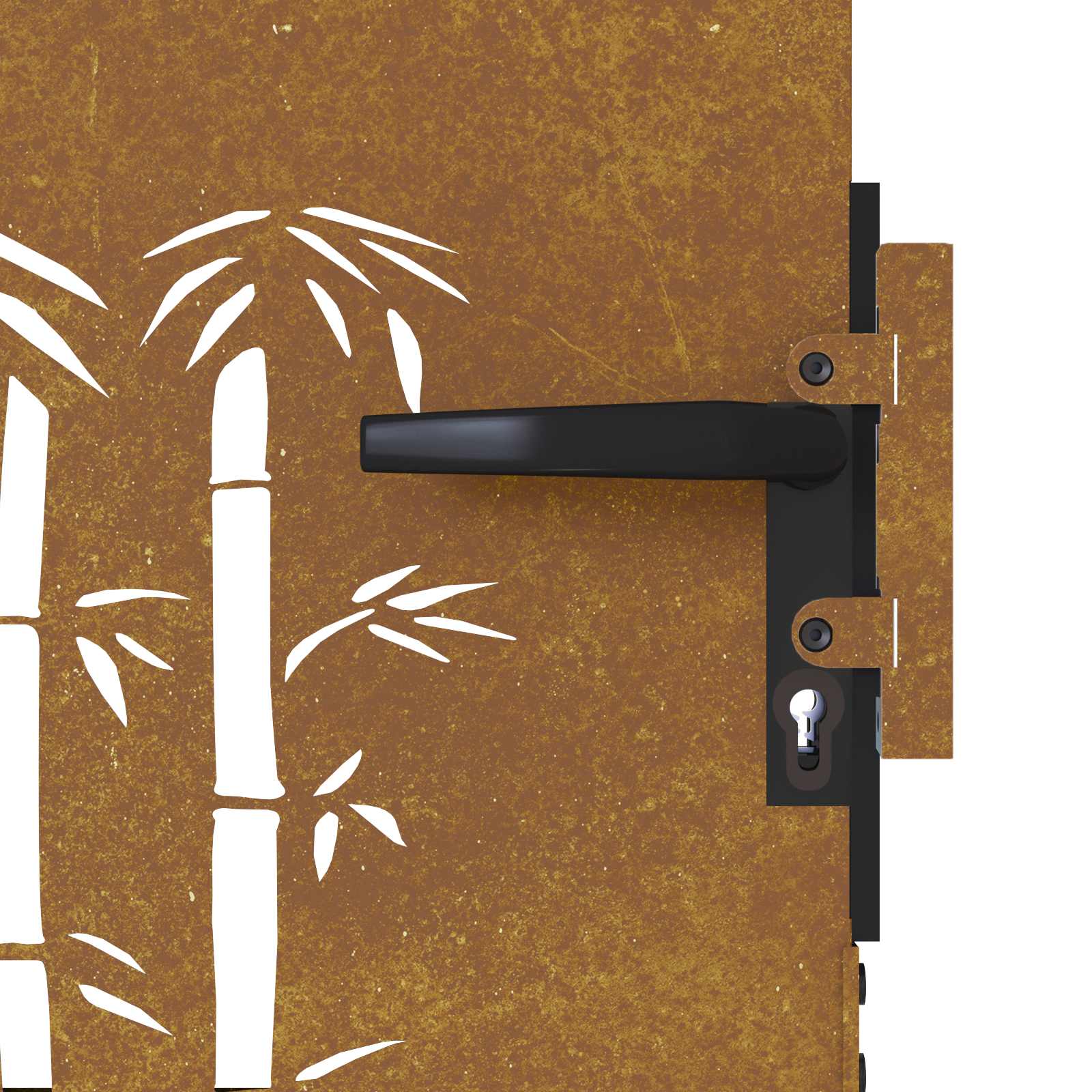 Puutarhaportti 85X100 Cm Corten-Teräs Bambukuvio