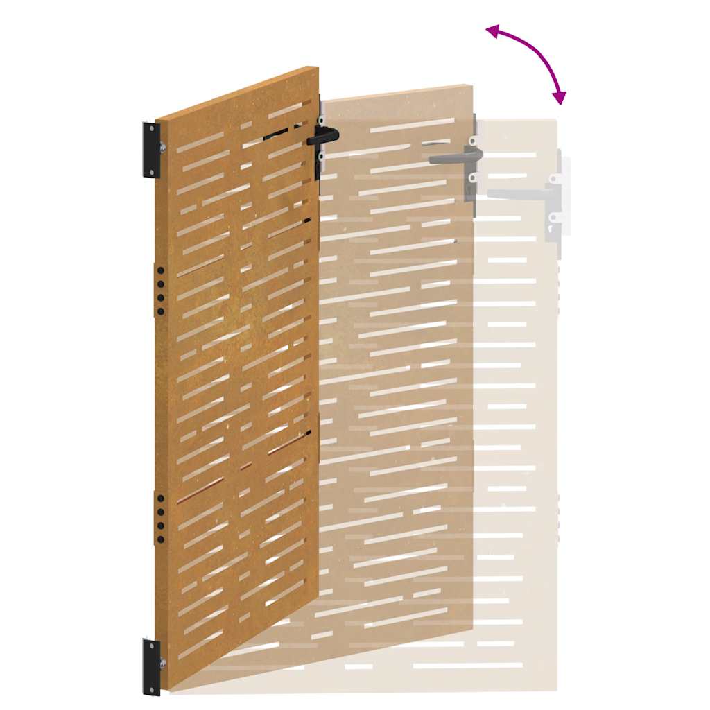 Puutarhaportti 85X125 Cm Corten-Teräs Neliönmuotoinen