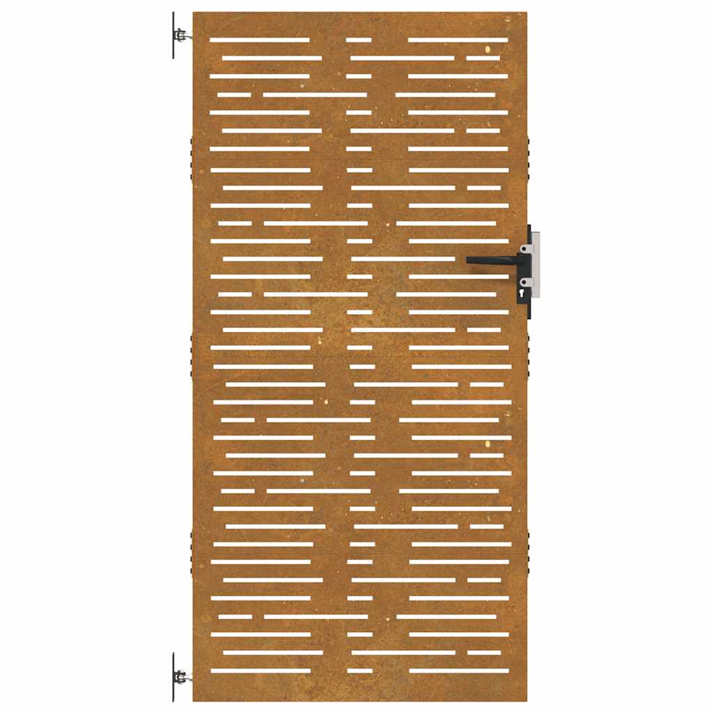 Puutarhaportti 85X175 Cm Corten-Teräs Neliönmuotoinen