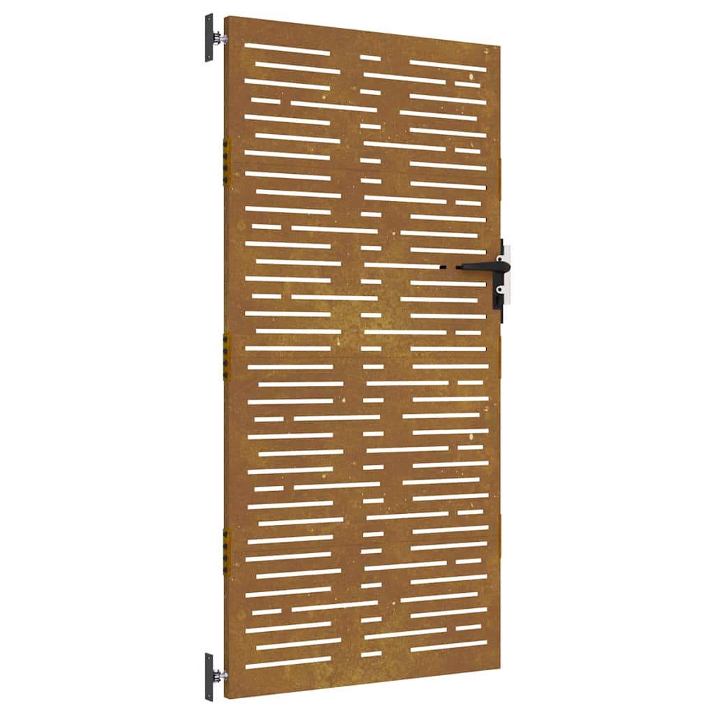 Puutarhaportti 85X200 Cm Corten-Teräs Neliönmuotoinen