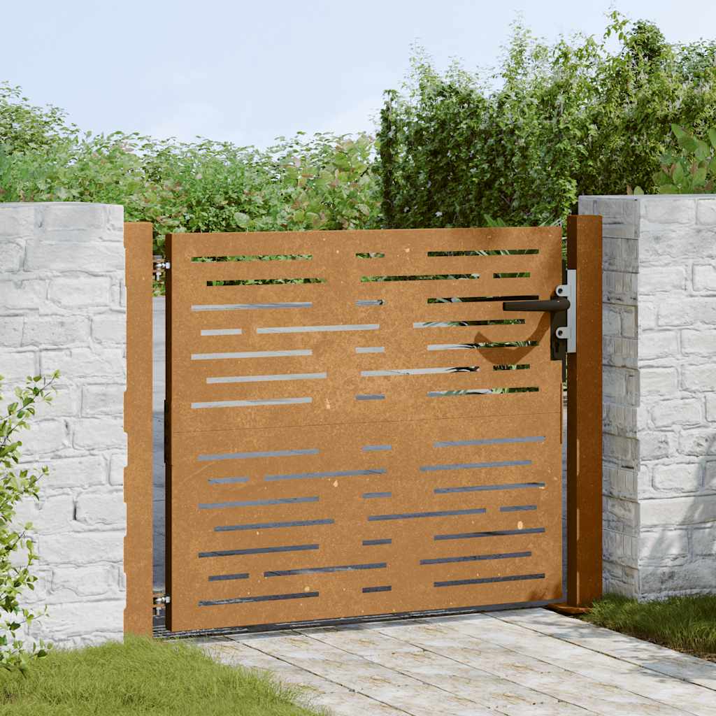 Puutarhaportti 100X100 Cm Corten-Teräs Neliönmuotoinen