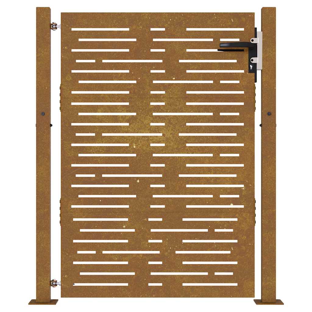 Puutarhaportti 100X125 Cm Corten-Teräs Neliönmuotoinen