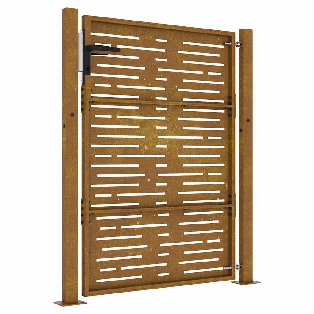 Puutarhaportti 100X125 Cm Corten-Teräs Neliönmuotoinen