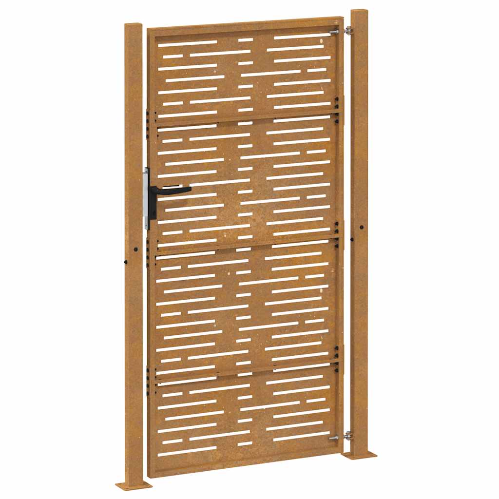Puutarhaportti 100X175 Cm Corten-Teräs Neliönmuotoinen