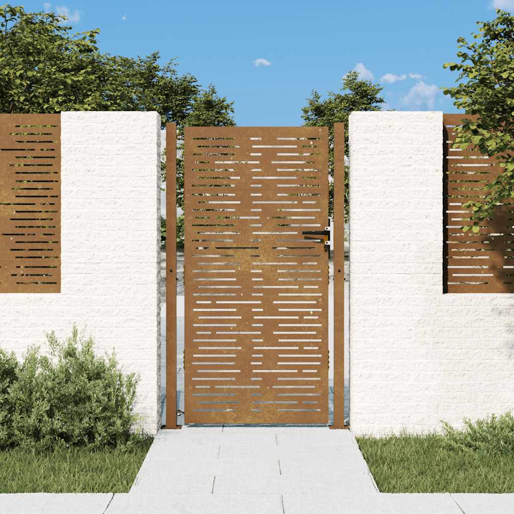 Puutarhaportti 100X175 Cm Corten-Teräs Neliönmuotoinen